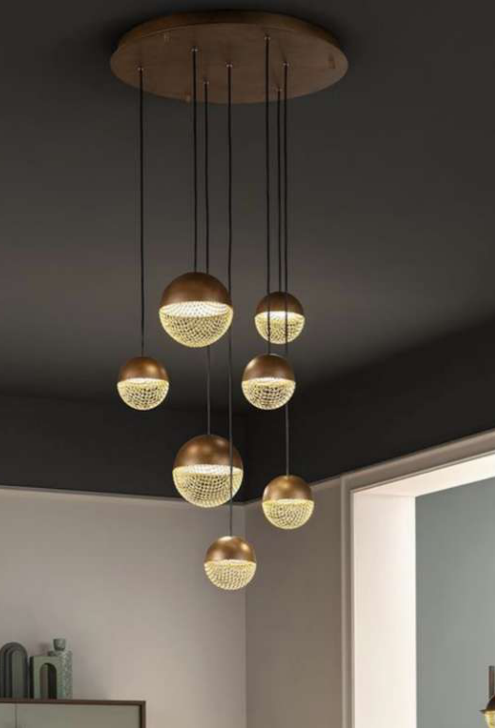 Light House Metal Material Rustic Gold Finished Roof Light