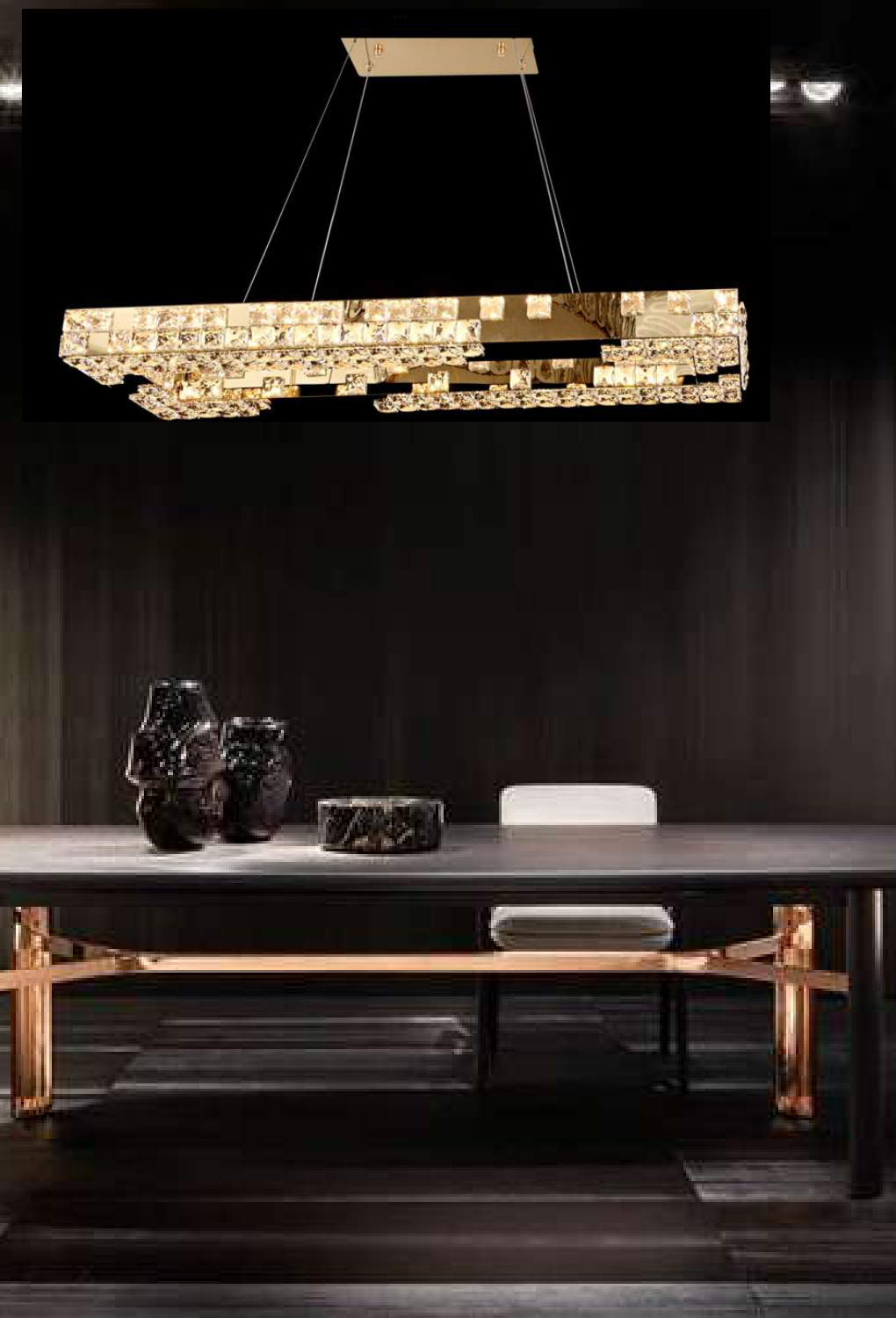Light House Stainless Steel +Crystal Material Titanium Gold Finished Chandelier