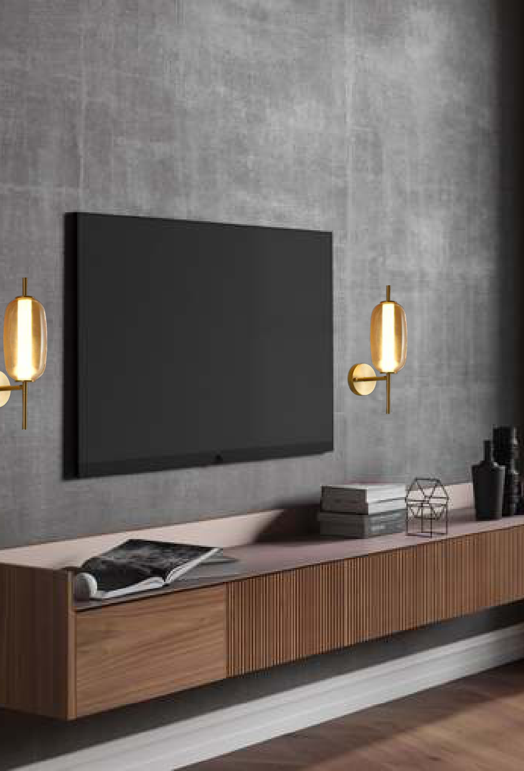 Light House Metal +Glass Material Brass+Amber Finished Wall Light