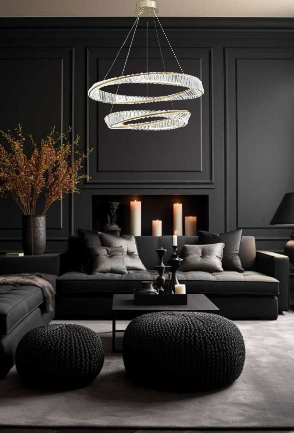 Light House Metal Material Brass+Crystal Finished Chandelier