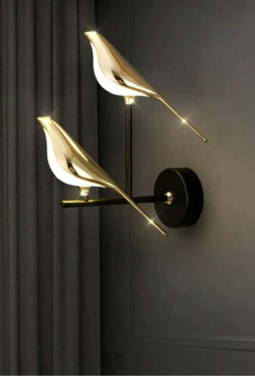 Light House Metal + Pc Material Gold+ Blk Finished Wall Light
