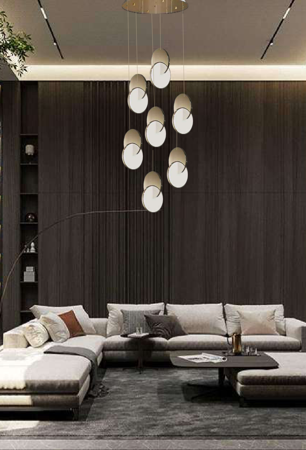 Light House Metal Material Gold+Crystal Finished Roof Light