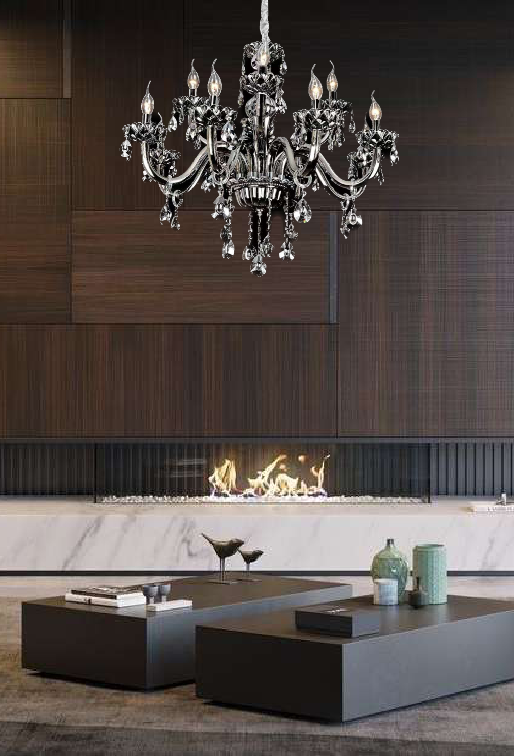 Light House Metal +Glass Material Chrome Finished Chandelier