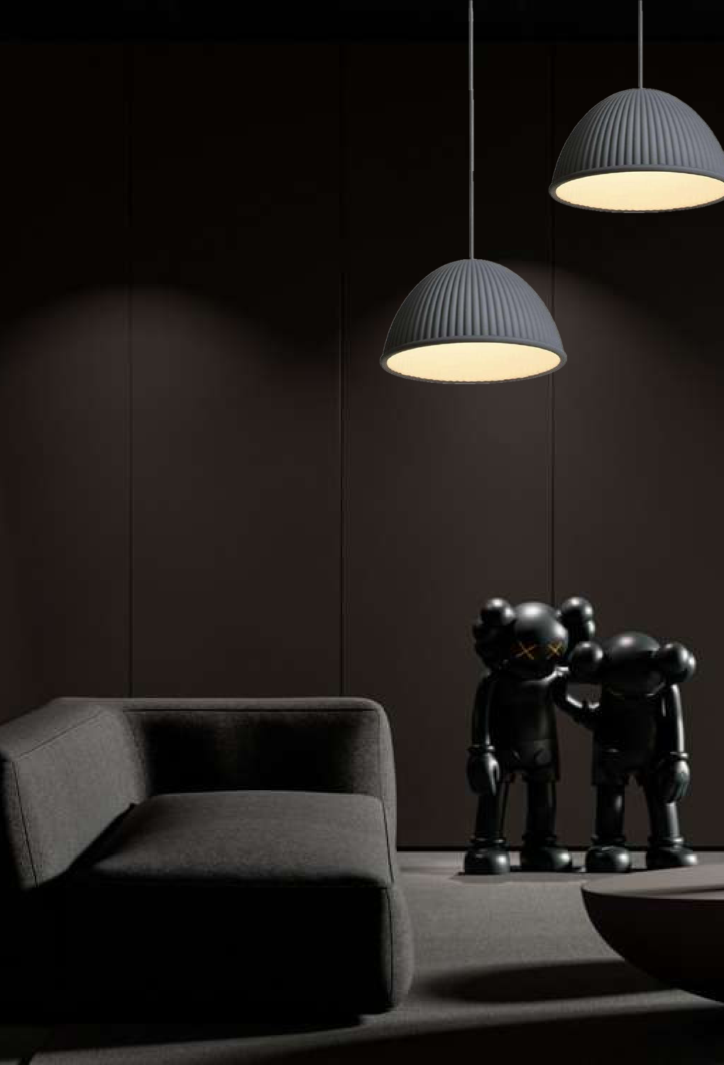 Light House Ceramic Material Grey Finished Chandelier