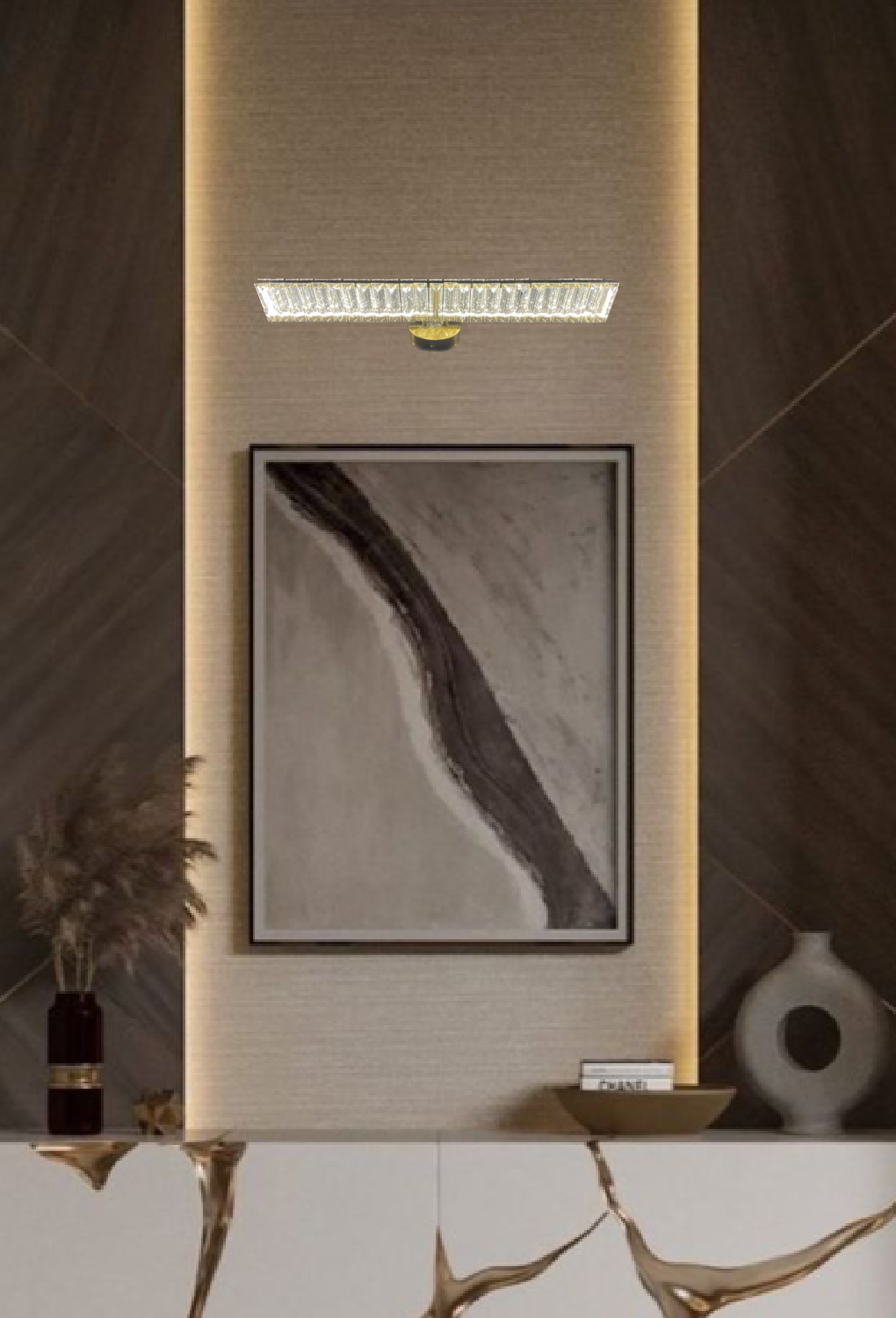 Light House Metal+Crystal Material Gold Finished Wall Light