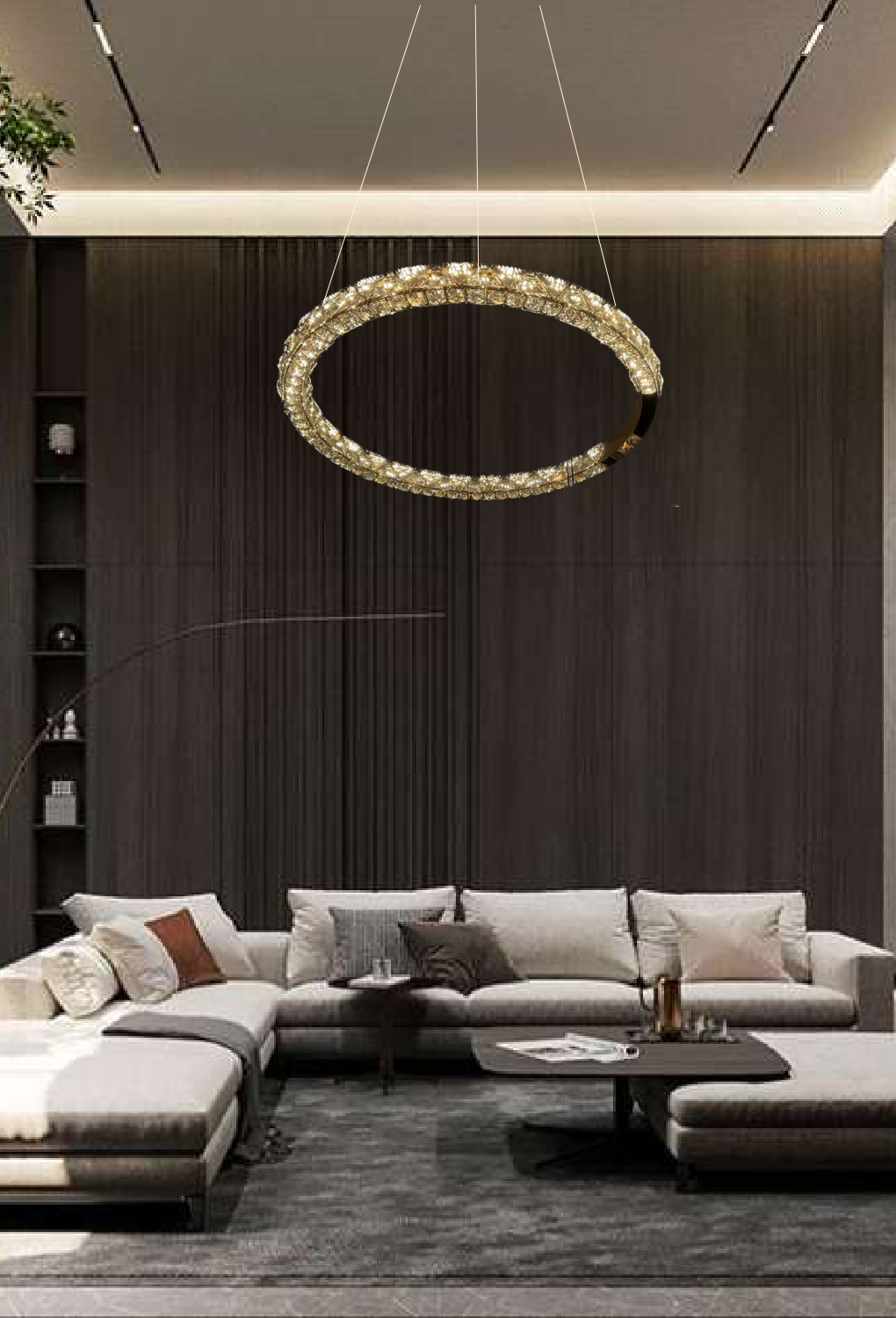 Light House Metal Material Rgd+Crystal Finished Chandelier