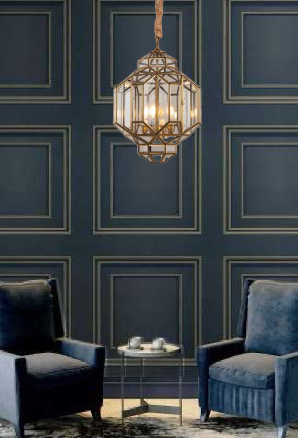 Light House Metal +Glass Material Brass Finished Chandelier