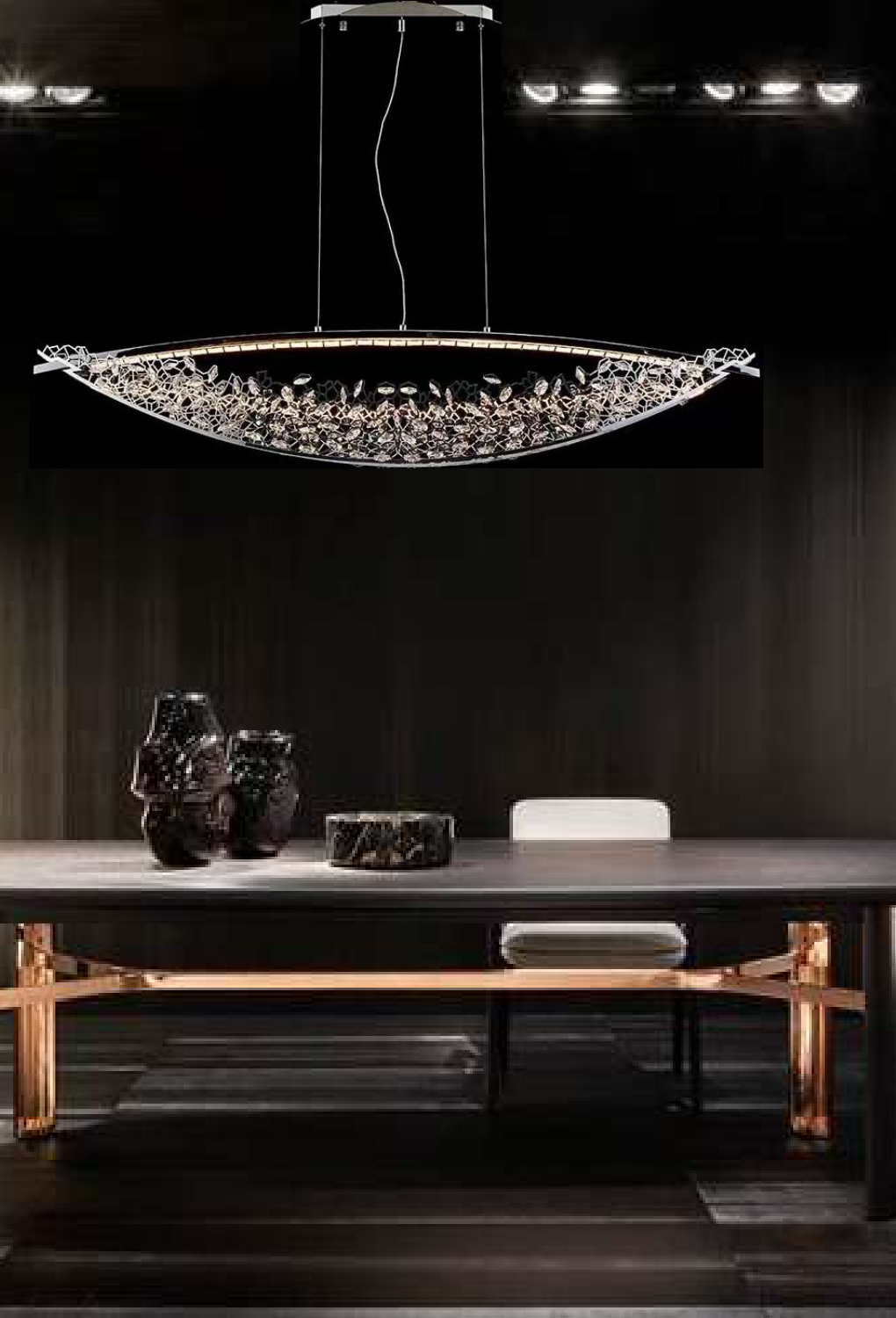 Light House Metal+ Crystal Material Chrome Finished Chandelier