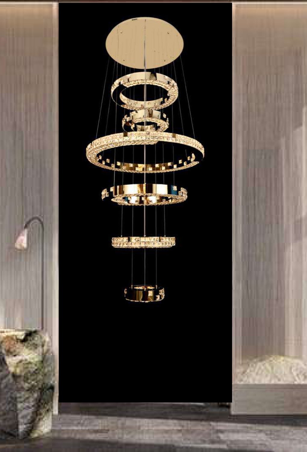 Light House Stainless Steel+ Crystal Material Titanium Gold Finished Roof Light