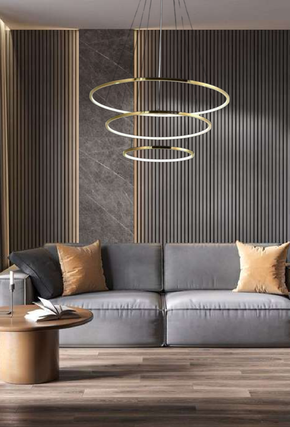 Light House Metal+Acrylic Material Brass/Rosegold Finished Chandelier