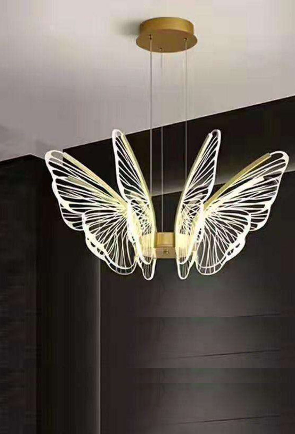 Light House Metal + Acralyc Material Gold Pc Finished Chandelier