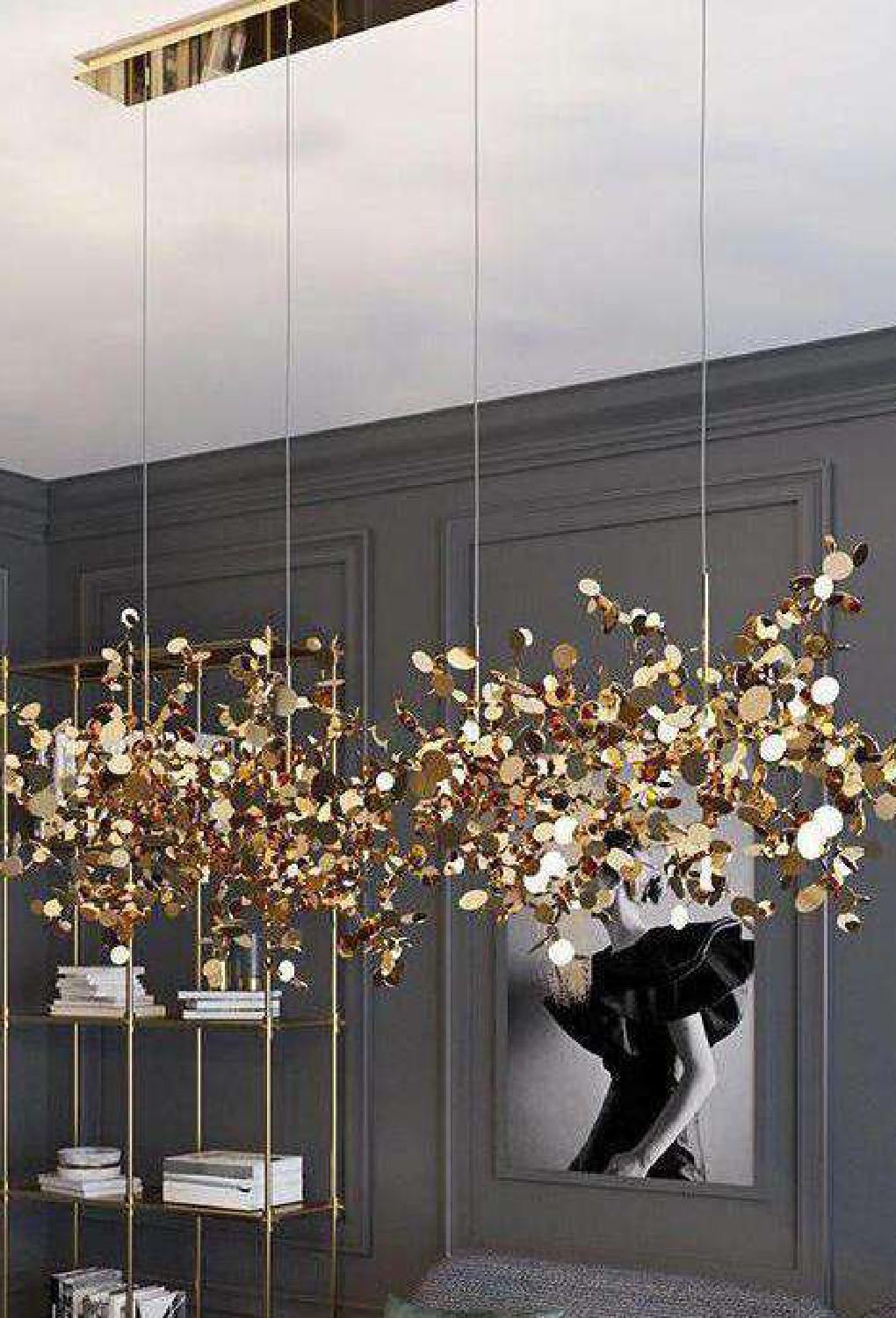 Light House Metal Material Gold Finished Chandelier
