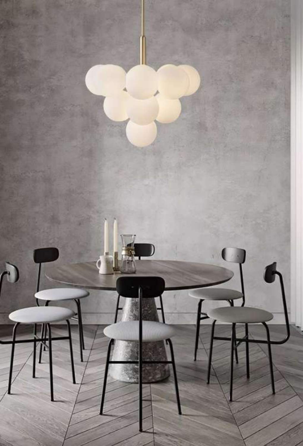 Light House Metal+Glass Material Brass Finished Chandelier