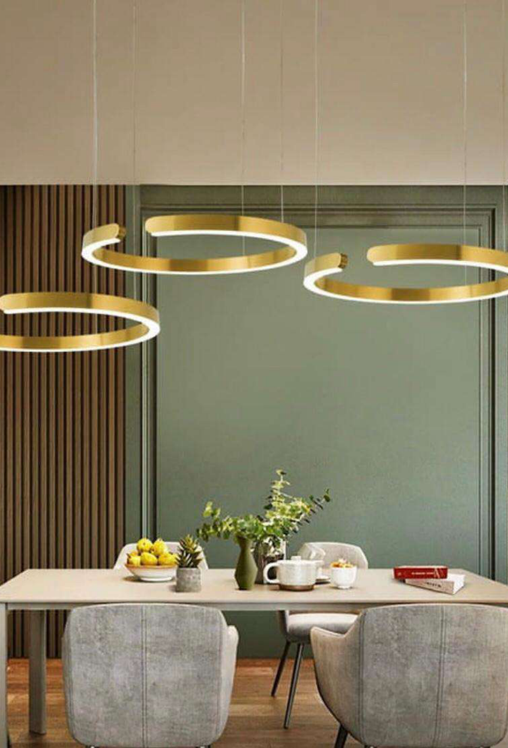 Light House Metal + Acralyc Material Brass Finished Chandelier