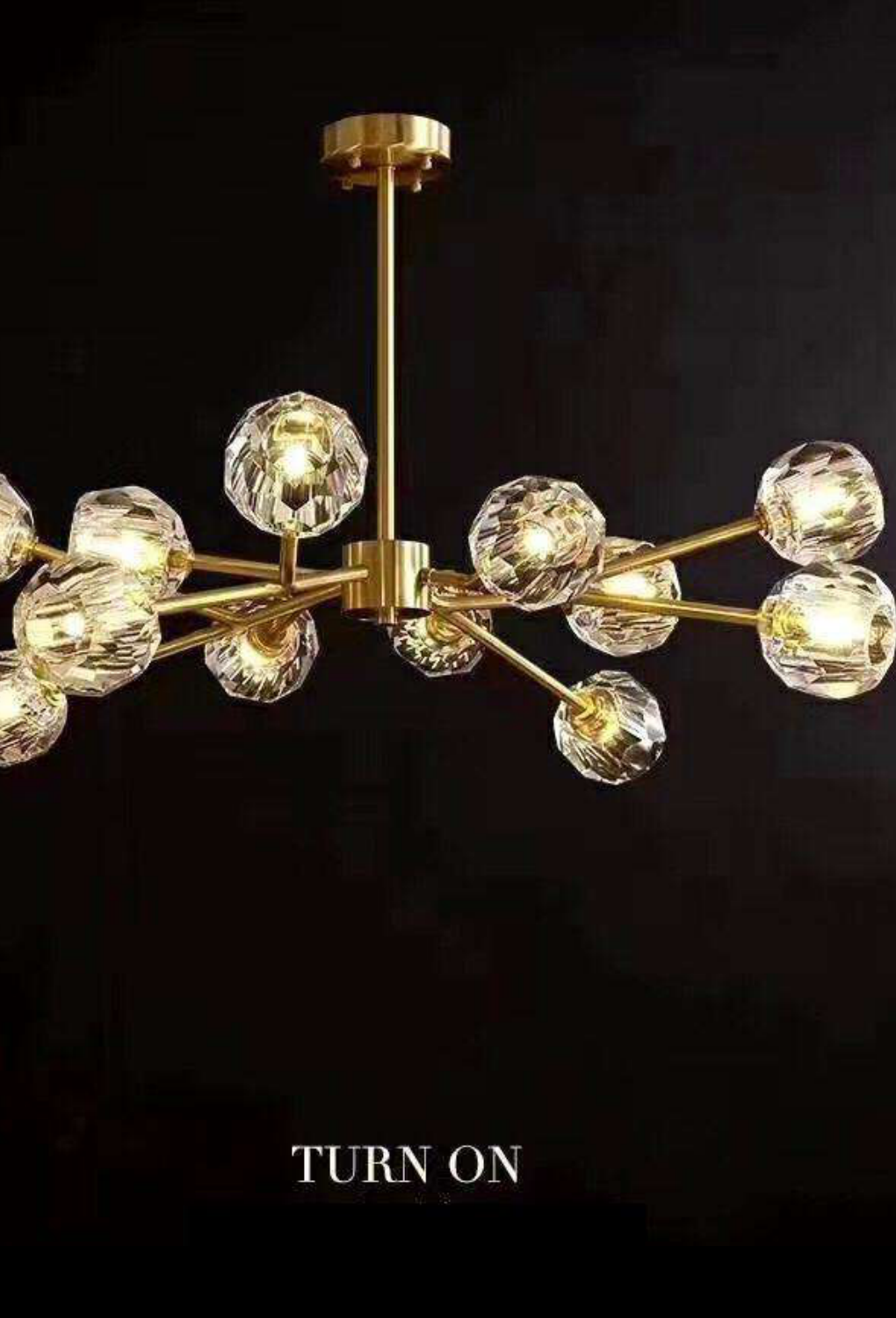 Light House Metal+Crystal Glass Material Brass Finished Chandelier