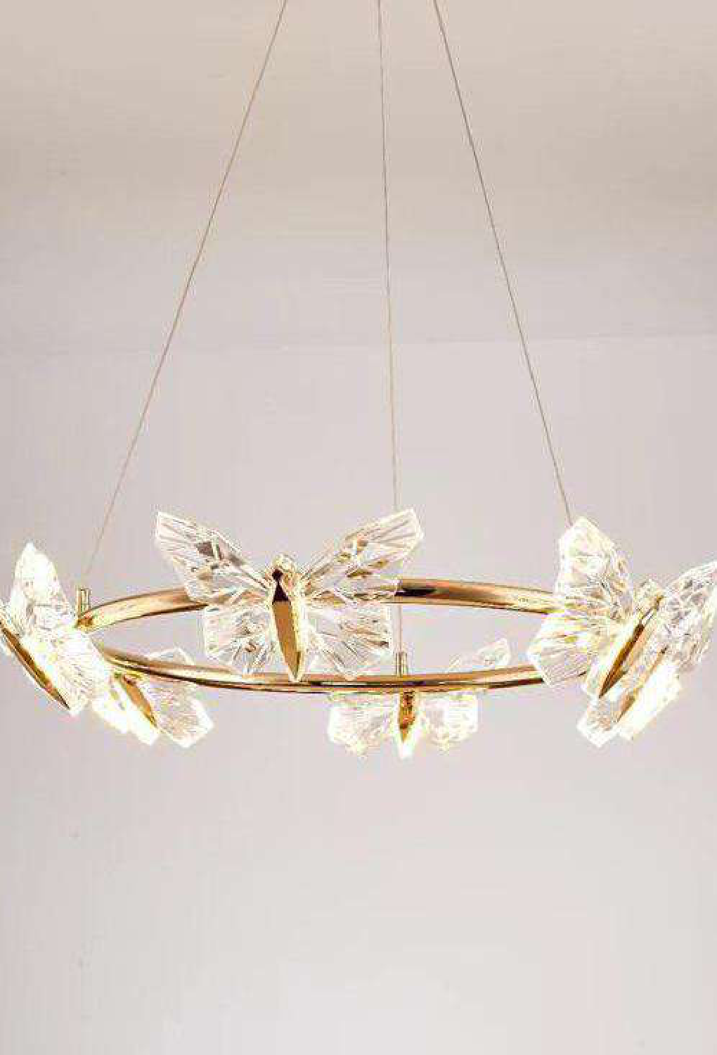 Light House Metal + Acralyc Material Gold Finished Chandelier