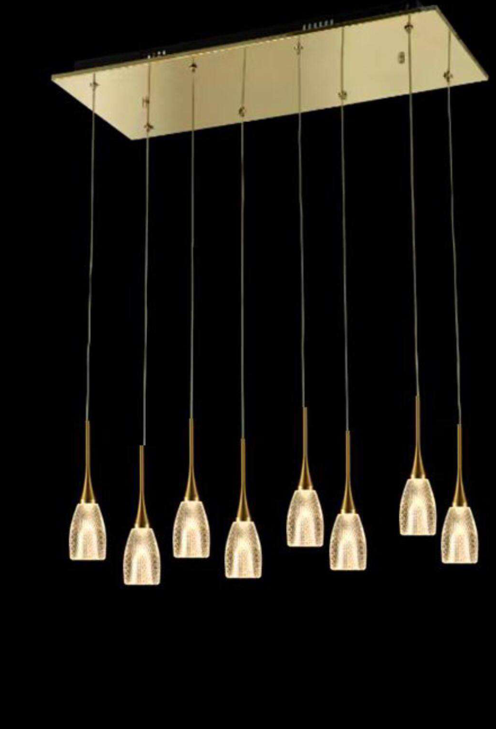 Light House Metal + Acralyc Material Brass Finished Chandelier