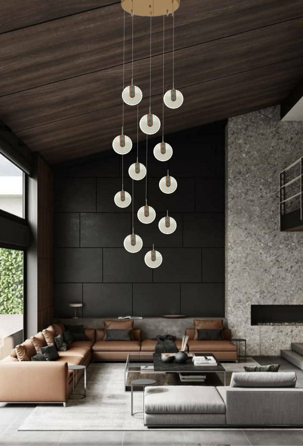 Light House Metal + Acralyc Material Gold Finished Roof Light