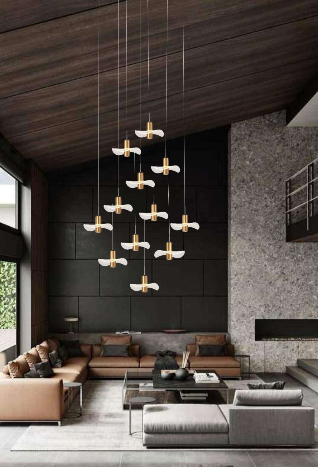 Light House Metal + Acralyc Material Brass Finished Roof Light