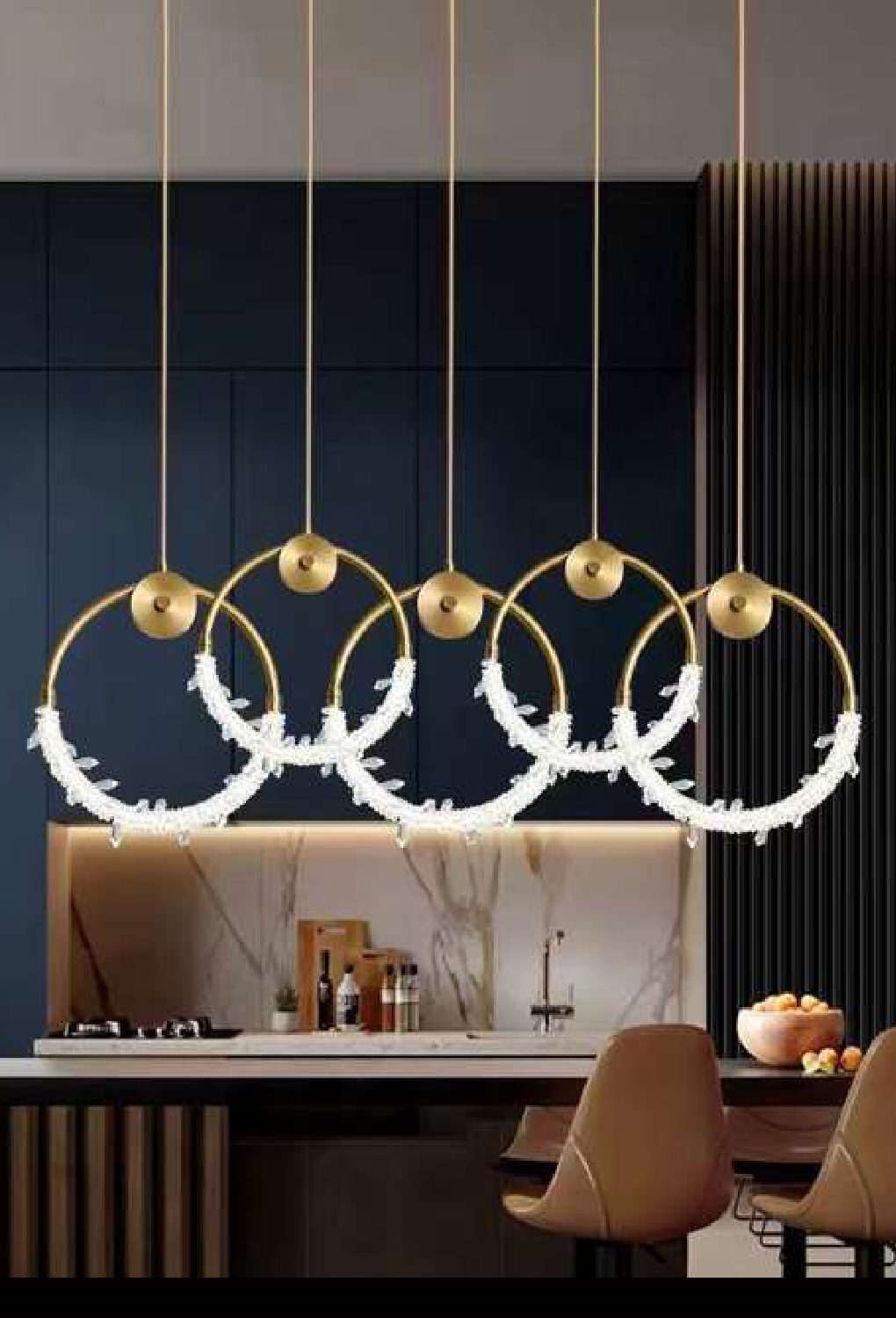 Light House Metal + Crystal Material Brass Finished Chandelier