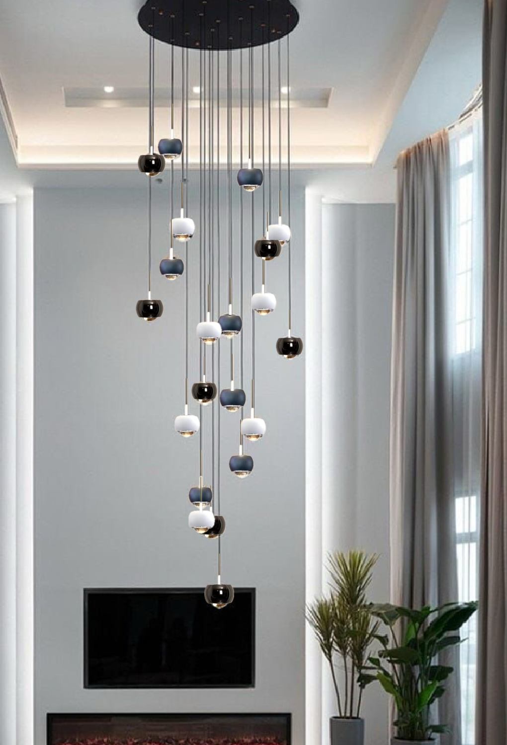 Light House Metal Material White/Deep Grey/ Nickle Finished Roof Light