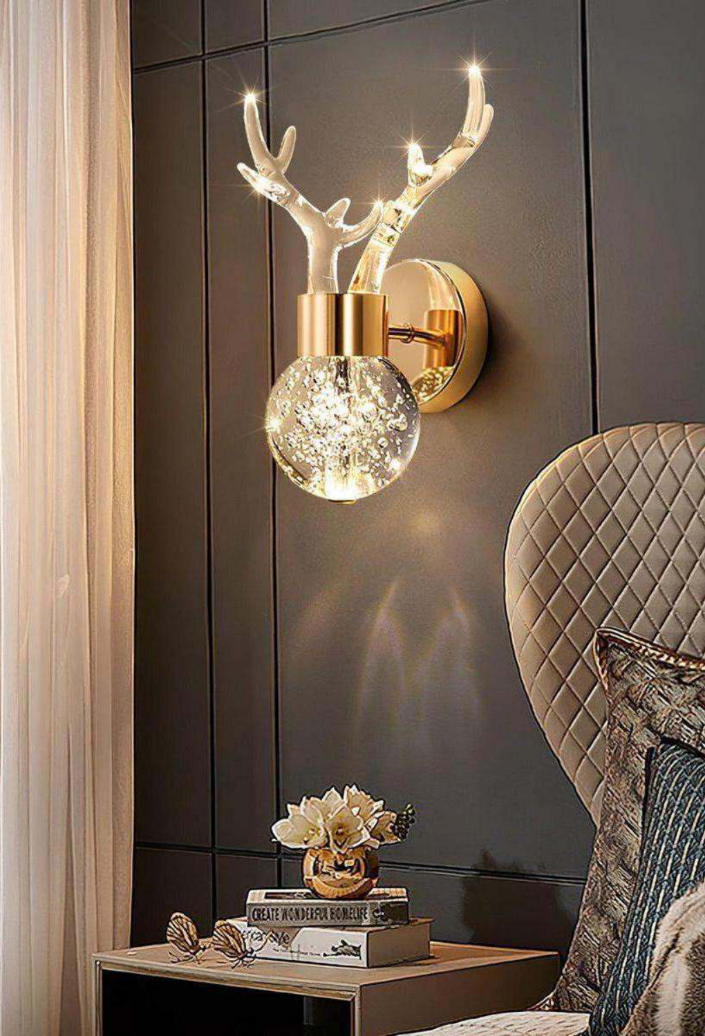 Light House Metal + Glass Material Gold Finished Wall Light