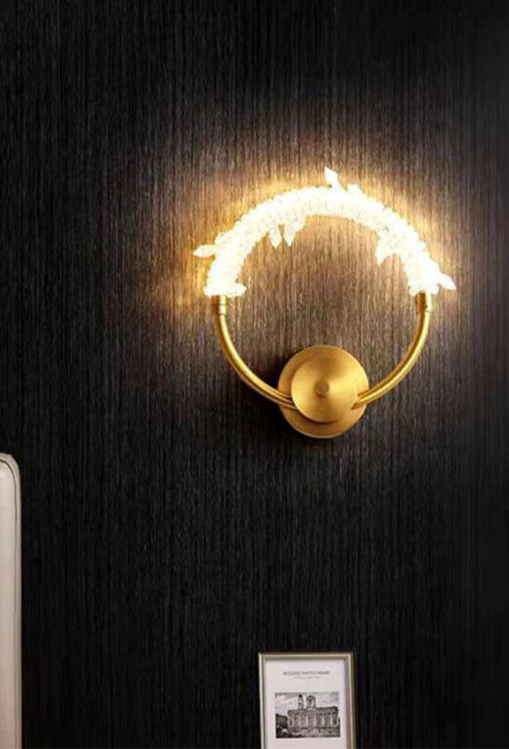 Light House Metal + Crystal Material Brass Finished Wall Light