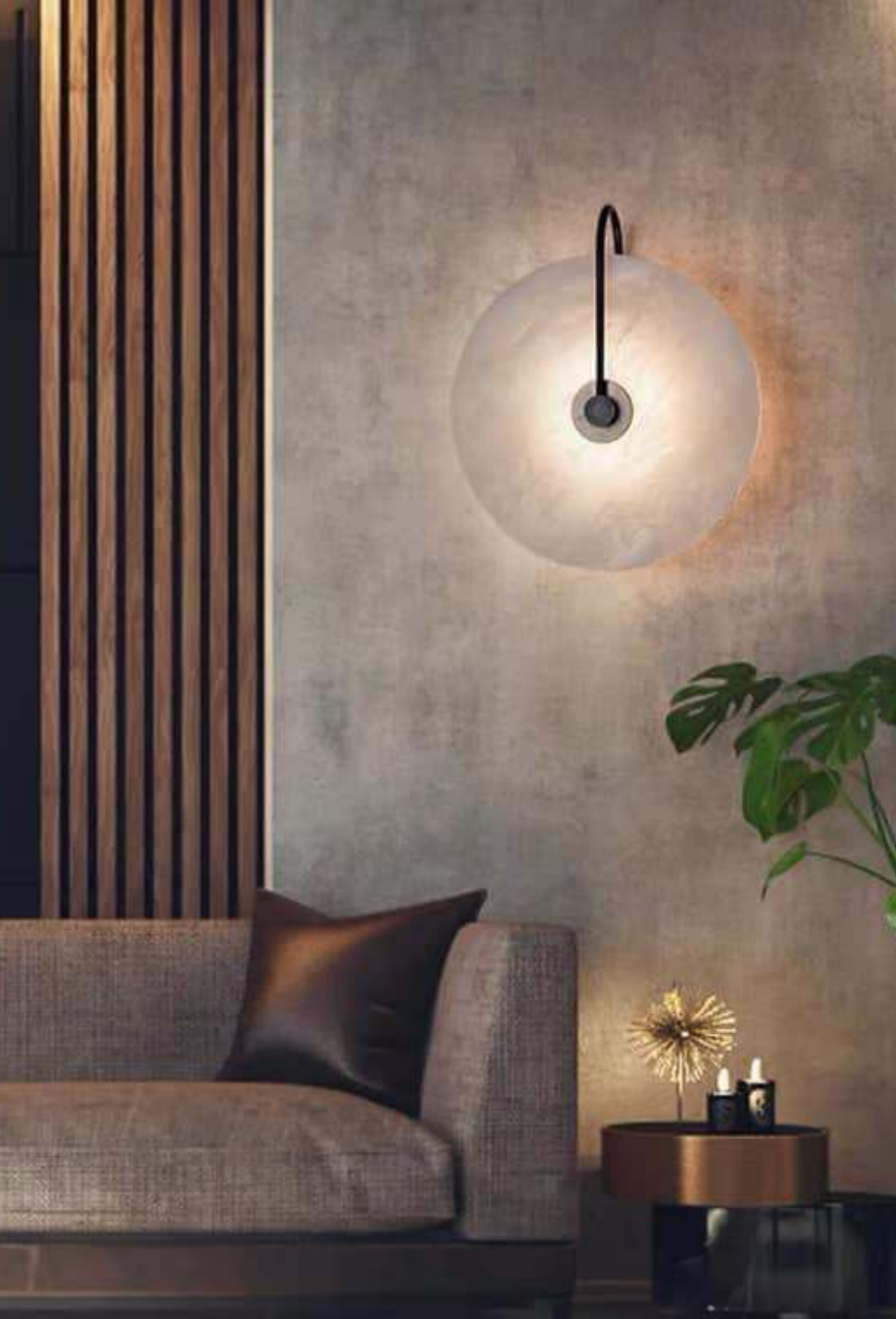 Light House Metal +Marble Material Black +White Finished Wall Light