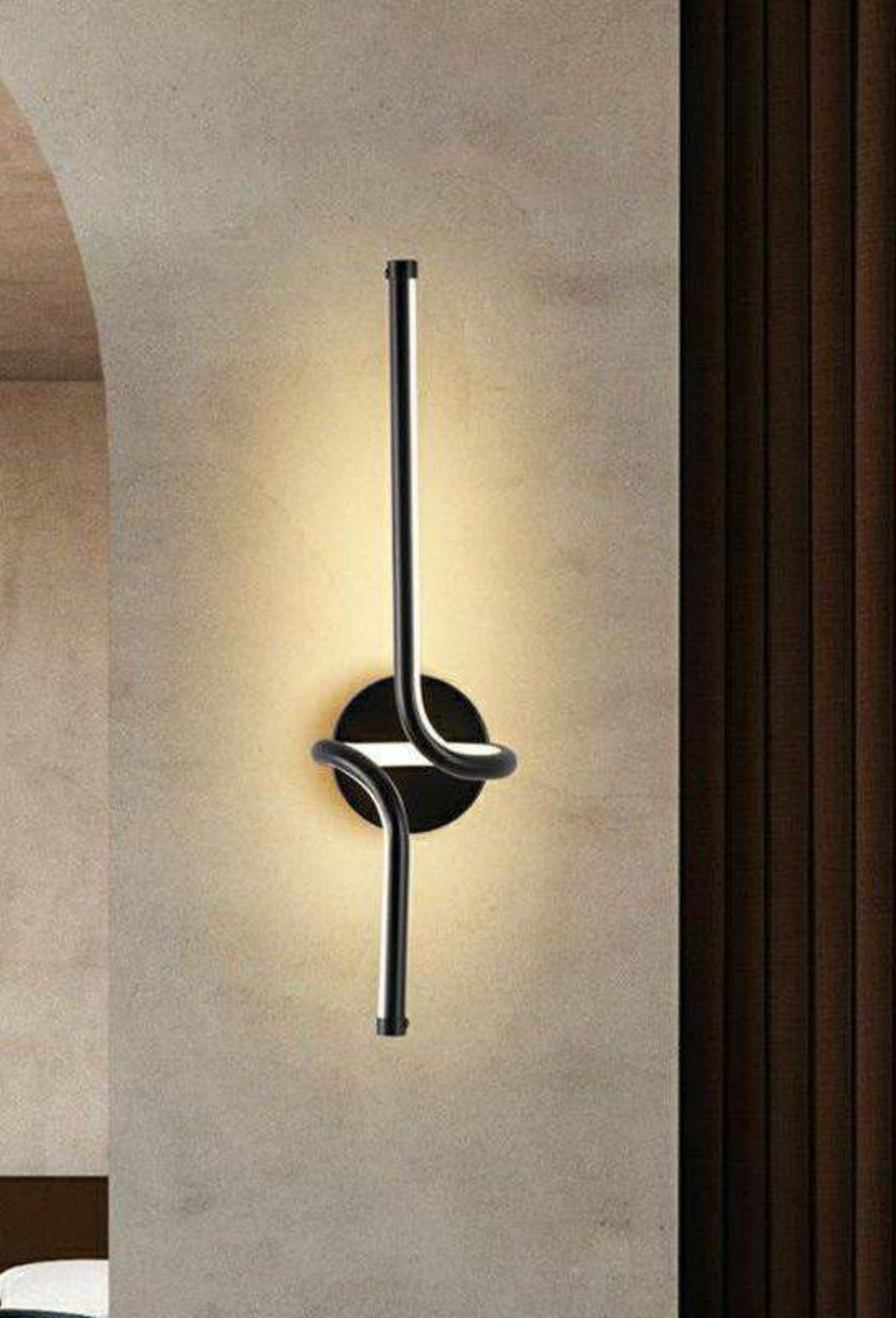 Light House Metal + Acralyc Material Black Finished Wall Light