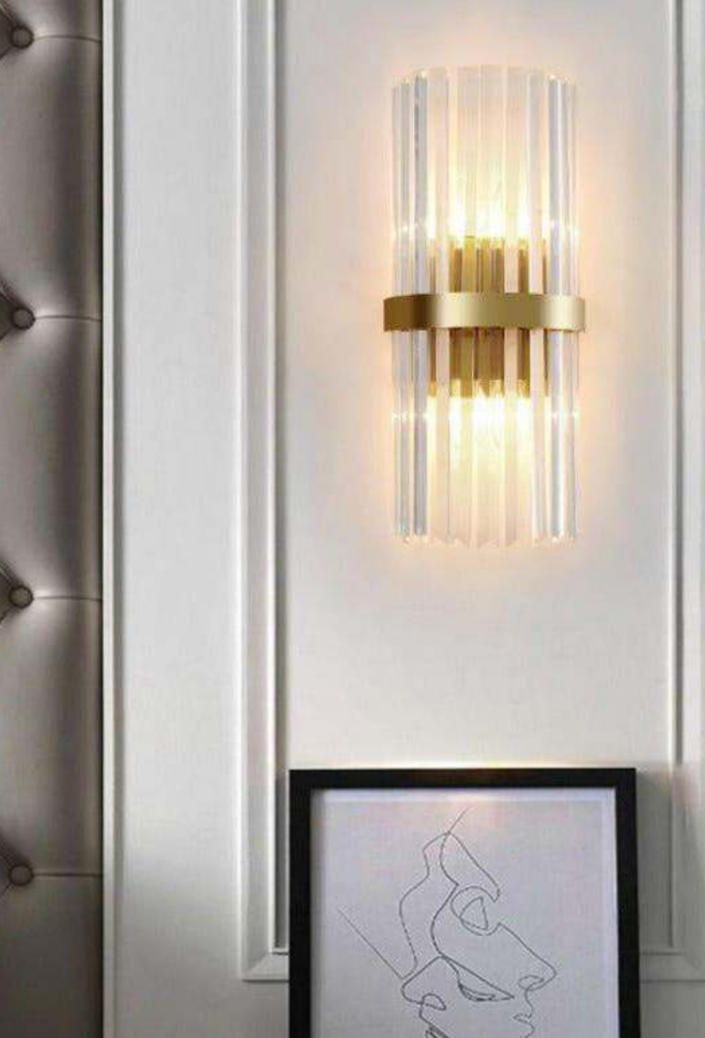 Light House Metal Material Gd+Crystal Finished Wall Light