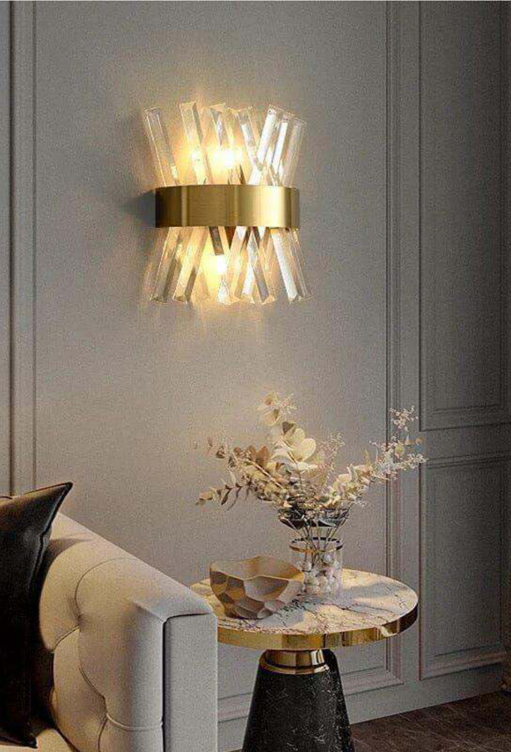 Light House Metal Material Brass + Crystal Finished Wall Light