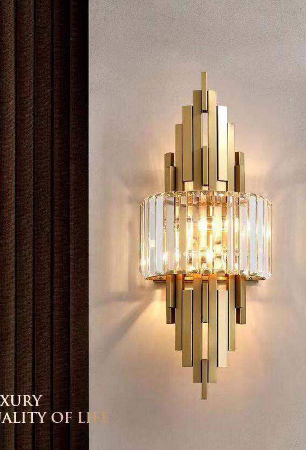 Light House Metal Material Brass +Crystal Finished Wall Light