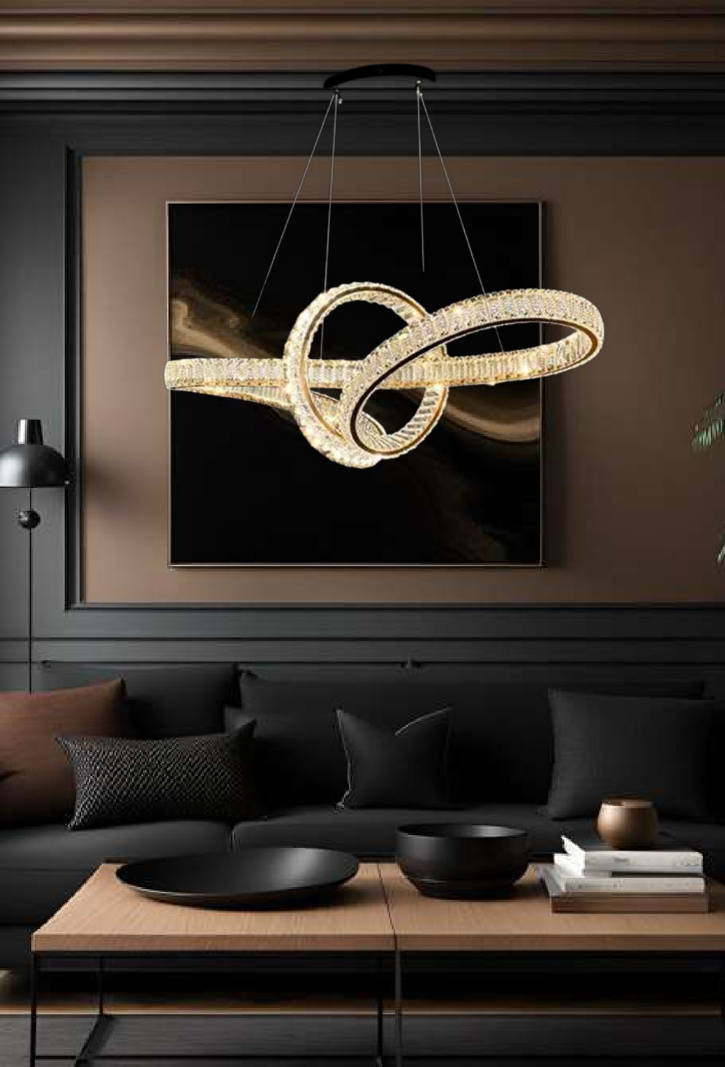 Light House Metal+ Crystal Material Gold Finished Chandelier