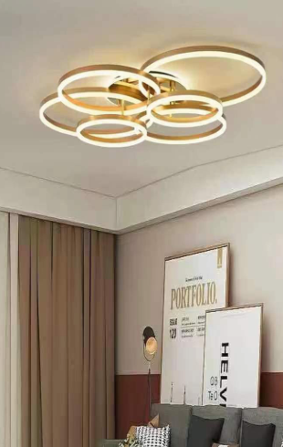 Home Light Aluminum + Acrylic Material Gold Finished Pendent Light