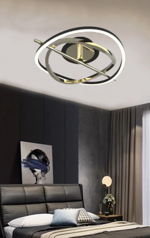 Home Light Metal + Acrylic Material Black + Gold Finished Pendent Light