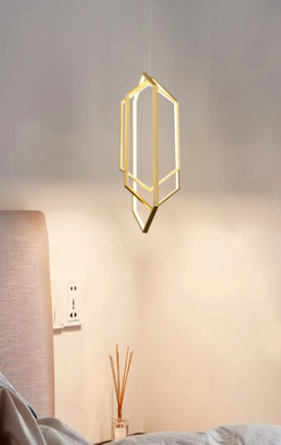 Home Light Stainless Steel + Silica Material Gold Finished Hanging Light