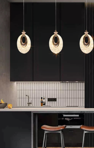 Home Light Aluminum+Acrylic Material Gold Finished Hanging Light