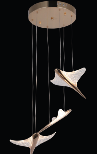 Home Light Aluminum + Acrylic Material Gold Finished Hanging Light