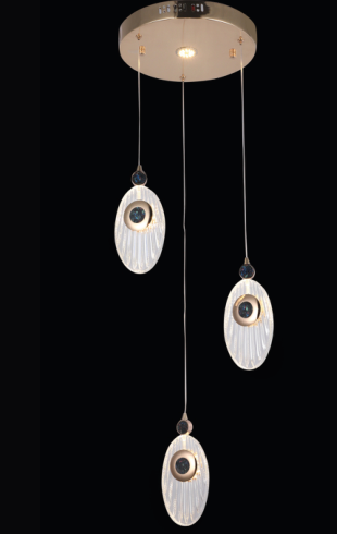 Home Light Aluminum + Acrylic Material Gold Finished Hanging Light