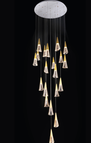 Home Light Aluminum + Acrylic Material Gold Finished Roof Light