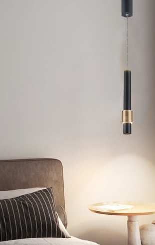Home Light Aluminum Material Black + Gold Finished Hanging Light