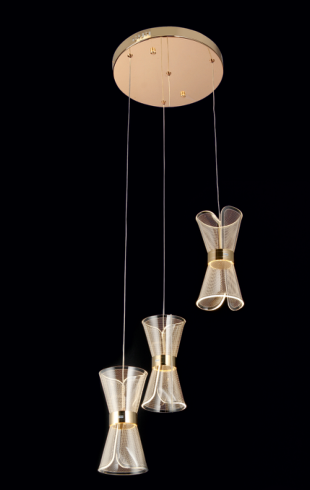 Home Light Acrylic Material Gold Finished Hanging Light