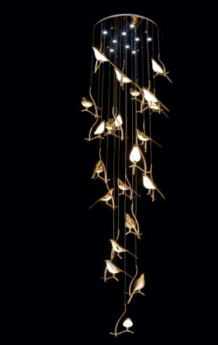 Home Light Aluminum + Acrylic Material Gold Finished Roof Light