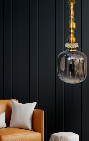 Home Light Metal + Glass Material Gray Smoky Glass Finished Hanging Light