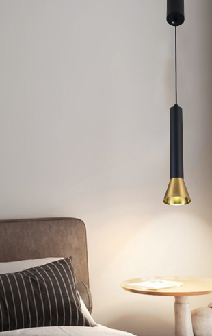 Home Light Aluminum Material Black + Gold Finished Hanging Light