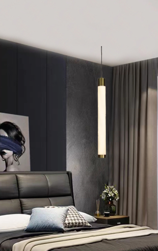 Home Light Iron + Acrylic Material Bronze + Milky Glass Finished Hanging Light