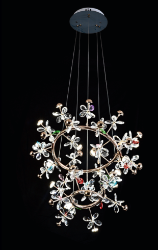 Home Light Metal + Crystal Material Fgd Finished Pendent Light