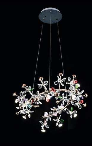 Home Light Metal + Crystal Material Fgd Finished Pendent Light
