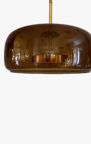 Home Light Glass Material Coffee Finished Hanging Light