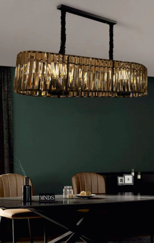 Home Light Aluminum + Glass Material Black Finished Pendent Light